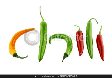 To use this stock image in your creative project, please select the size you need over to the right and click the "Add to Cart" button.
Your downloaded image will come with the Cutcaster watermark removed so don’t worry about the watermark you see on this page. Hot chili stock photo, chili word made from Green, yellow and red hot chili pepper on white background with a clipping path by Designsstock