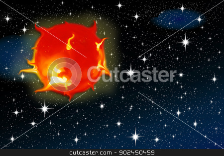 To use this stock image in your creative project, please select the size you need over to the right and click the "Add to Cart" button.
Your downloaded image will come with the Cutcaster watermark removed so don’t worry about the watermark you see on this page. sun on a starry sky stock photo, solar flares of the sun against a backdrop of stars for air space by Cochonneau