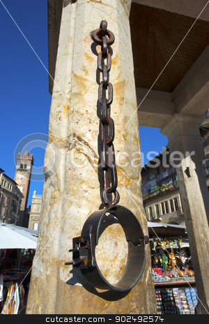 To use this stock image in your creative project, please select the size you need over to the right and click the "Add to Cart" button.
Your downloaded image will come with the Cutcaster watermark removed so don’t worry about the watermark you see on this page. Ancient Measure Bundle of Firewood - Verona Italy stock photo, Piazza delle Erbe, detail of stone rostrum - Verona - Italy by catalby