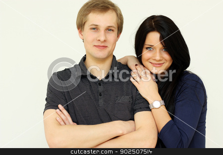 To use this stock image in your creative project, please select the size you need over to the right and click the "Add to Cart" button.
Your downloaded image will come with the Cutcaster watermark removed so don’t worry about the watermark you see on this page. portrait of young happy man and woman stock photo, Closeup portrait of young happy man and woman couple in love by andersonrise