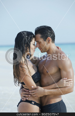 To use this stock image in your creative project, please select the size you need over to the right and click the "Add to Cart" button.
Your downloaded image will come with the Cutcaster watermark removed so don’t worry about the watermark you see on this page. Couple romancing on the beach stock photo, Couple romancing on the beach day time by Gabriela Medina