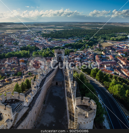 To use this stock image in your creative project, please select the size you need over to the right and click the "Add to Cart" button.
Your downloaded image will come with the Cutcaster watermark removed so don’t worry about the watermark you see on this page. Penafiel Castle, Valladolid, Spain stock photo, Penafiel Castle, Valladolid, Spain created in the 10th century and located at the Hill. by Homydesign