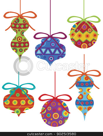 To use this stock image in your creative project, please select the size you need over to the right and click the "Add to Cart" button.
Your downloaded image will come with the Cutcaster watermark removed so don’t worry about the watermark you see on this page. Christmas Ornaments with Tribal Motifs stock vector clipart, Christmas Tree Ornament with Bright Colorful Tribal Motifs Illustration Isolated on White Background by Jit Lim