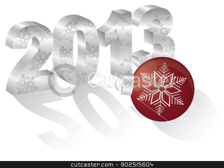 To use this stock image in your creative project, please select the size you need over to the right and click the "Add to Cart" button.
Your downloaded image will come with the Cutcaster watermark removed so don’t worry about the watermark you see on this page. 2013 New Year 3 Dimensional Numeral Ornament stock vector clipart, 2013 Happy New Year 3D Numbers and Red Ornament with Long Shadows Isolated on White Background by Jit Lim