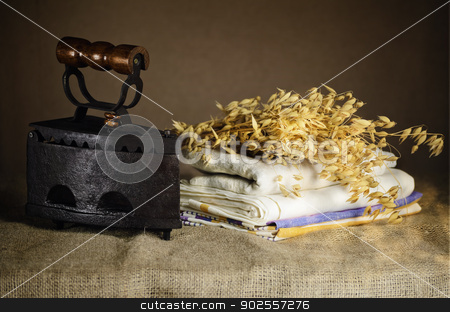 To use this stock image in your creative project, please select the size you need over to the right and click the "Add to Cart" button.
Your downloaded image will come with the Cutcaster watermark removed so don’t worry about the watermark you see on this page. Old Iron stock photo, Old Iron And Bunch Of Oats On The Table by Sergej Razvodovskij