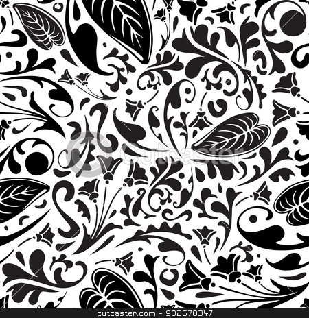 Flower Pattern Black And White Vector