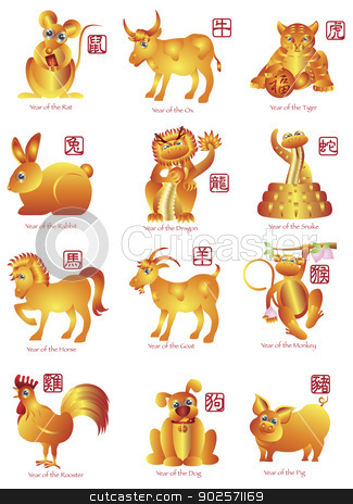 To use this stock image in your creative project, please select the size you need over to the right and click the "Add to Cart" button.
Your downloaded image will come with the Cutcaster watermark removed so don’t worry about the watermark you see on this page. Chinese Twelve Zodiac Animals Illustration stock photo, Chinese New Year Twelve Zodiac Horoscope Animals Illustration with Chinese Seal Text by Jit Lim