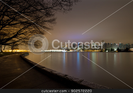 To use this stock image in your creative project, please select the size you need over to the right and click the "Add to Cart" button.
Your downloaded image will come with the Cutcaster watermark removed so don’t worry about the watermark you see on this page. Vancouver BC Stanley Park Seawall at Dawn stock photo, Vancouver BC Canada Stanley Park with City Skyline along Seawall at Dawn by Jit Lim