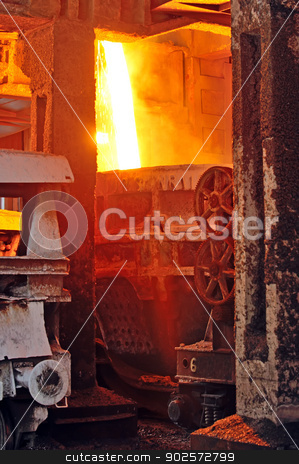 To use this stock image in your creative project, please select the size you need over to the right and click the "Add to Cart" button.
Your downloaded image will come with the Cutcaster watermark removed so don’t worry about the watermark you see on this page. Pouring of liquid metal stock photo, Molten hot steel pouring in plant by Iordache Magdalena