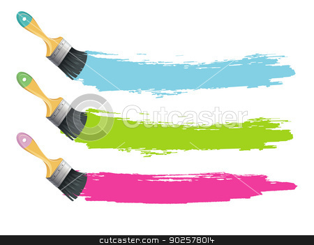 To use this stock image in your creative project, please select the size you need over to the right and click the "Add to Cart" button.
Your downloaded image will come with the Cutcaster watermark removed so don’t worry about the watermark you see on this page. Paint brushes with color splashes stock vector clipart, Vector illustration of Paint brushes with color splashes by SonneOn