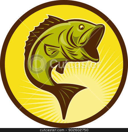 To use this stock image in your creative project, please select the size you need over to the right and click the "Add to Cart" button.
Your downloaded image will come with the Cutcaster watermark removed so don’t worry about the watermark you see on this page. Largemouth Bass fish jumping stock photo, illustration of a Largemouth Bass fish jumping done in retro woodcut style by patrimonio