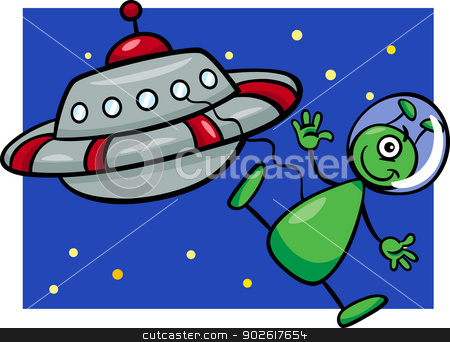 To use this stock image in your creative project, please select the size you need over to the right and click the "Add to Cart" button.
Your downloaded image will come with the Cutcaster watermark removed so don’t worry about the watermark you see on this page. alien with ufo cartoon illustration stock vector clipart, Cartoon Illustration of Funny Alien or Martian Comic Character with Flying Saucer or Spaceship or Ufo by Igor Zakowski