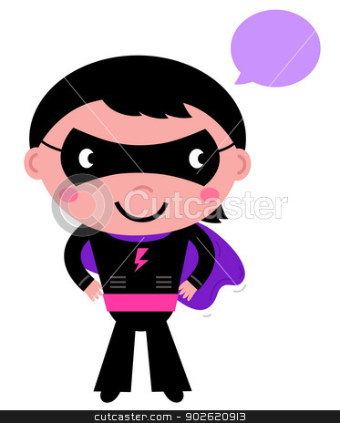 To use this stock image in your creative project, please select the size you need over to the right and click the "Add to Cart" button.
Your downloaded image will come with the Cutcaster watermark removed so don’t worry about the watermark you see on this page. Cute superhero boy with speech bubble isolated on white stock vector clipart, Young Super hero boy in purple costume. Vector by Jana Guothova