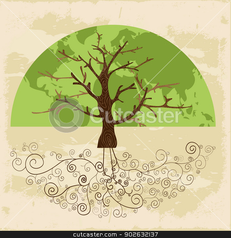 To use this stock image in your creative project, please select the size you need over to the right and click the "Add to Cart" button.
Your downloaded image will come with the Cutcaster watermark removed so don’t worry about the watermark you see on this page. Tree world concept stock vector clipart, Tree globe map concept with curly roots . Vector file layered for easy manipulation and custom coloring. by Cienpies Design