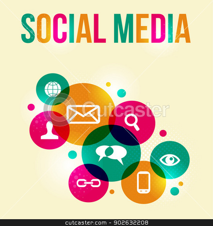 To use this stock image in your creative project, please select the size you need over to the right and click the "Add to Cart" button.
Your downloaded image will come with the Cutcaster watermark removed so don’t worry about the watermark you see on this page. social network concept colorful background stock vector clipart, Social media icons set in colorful circle layout. EPS10 file version. This illustration contains transparencies and is layered for easy manipulation and custom coloring. by Cienpies Design