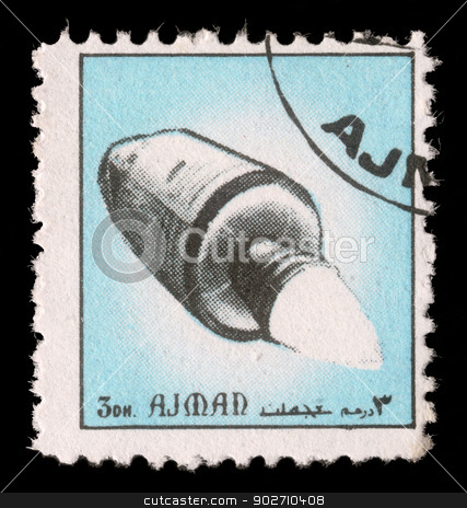 To use this stock image in your creative project, please select the size you need over to the right and click the "Add to Cart" button.
Your downloaded image will come with the Cutcaster watermark removed so don’t worry about the watermark you see on this page. Stamp printed in emirate Ajman show spaceship stock photo, AJMAN - CIRCA 1972: A stamp printed in emirate Ajman show spaceship, circa 1972 by Zvonimir Atletic
