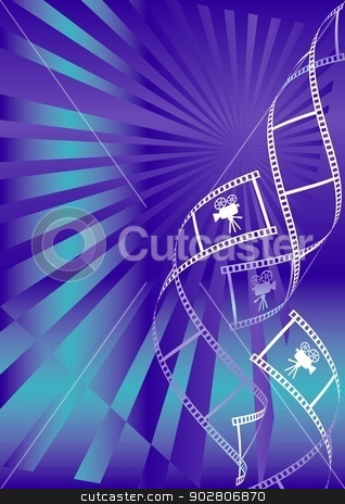 To use this stock image in your creative project, please select the size you need over to the right and click the "Add to Cart" button.
Your downloaded image will come with the Cutcaster watermark removed so don’t worry about the watermark you see on this page. Movie background stock vector clipart, Shiny blue movie background with curl film stripes with movie camera icon by blumer
