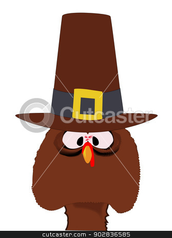 To use this stock image in your creative project, please select the size you need over to the right and click the "Add to Cart" button.
Your downloaded image will come with the Cutcaster watermark removed so don’t worry about the watermark you see on this page. Pilgrim Turkey stock vector clipart, A cartoon Thanksgiving turkey with pilgrim hat, isolated over a white background. by Kotto