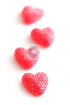 Candy hearts Candy hearts stock photo, Sugar candy Valentine's hearts isolated on white background by Elena Elisseeva