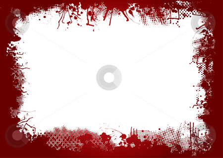Blood border Blood border stock photo, Dirty ink and halftone border in blood red by Michael Travers