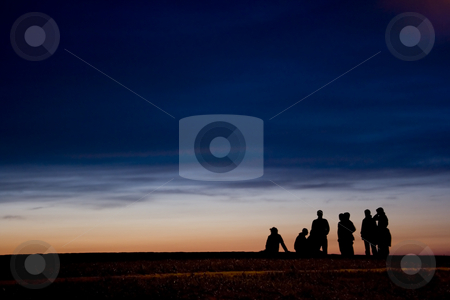 To use this stock image in your creative project, please select the size you need over to the right and click the "Add to Cart" button.
Your downloaded image will come with the Cutcaster watermark removed so don’t worry about the watermark you see on this page. People stock photo, A group of teenagers at the end of the day by Ivan Montero