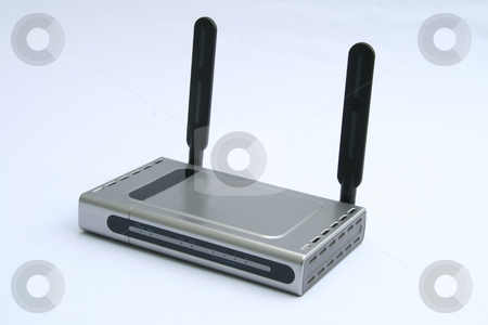 Wireless modem Wireless modem stock photo, Wireless modem and router isolated on white background by Jonas Marcos San Luis
