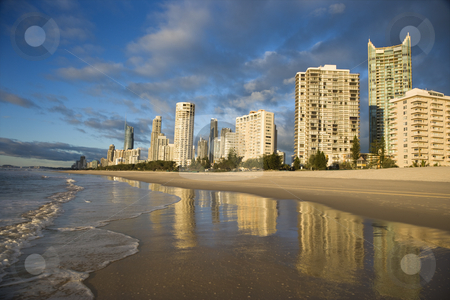 To use this stock image in your creative project, please select the size you need over to the right and click the "Add to Cart" button.
Your downloaded image will come with the Cutcaster watermark removed so don’t worry about the watermark you see on this page. Surfers Paradise, Australia. stock photo, Beachfront high rise buildings on Surfers Paradise, Australia. by Iofoto Images