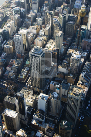 Sydney, Australia skyscrapers. Sydney, Australia skyscrapers. stock photo, Aerial view of skyscrapers in downtown Sydney, Australia. by Iofoto Images