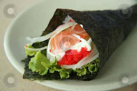 Temaki sushi Temaki sushi stock photo, Hand rolled temaki sushi traditional japanese cuisine by Kheng Guan Toh