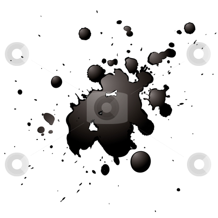 3d ink 3d ink stock vector clipart, Ink splash with a 3d effect isolated on a white background by Michael Travers