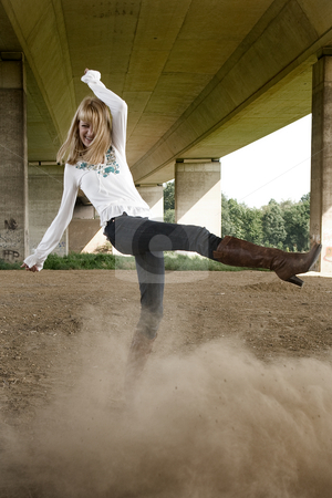 Fashion shoot kicking dust Fashion shoot kicking dust stock photo, Dust kicking in a fashion shoot by Frenk and Danielle Kaufmann