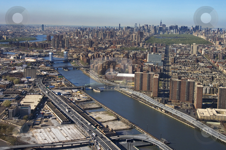 Harlem River and Bronx. Harlem River and Bronx. stock photo, Aerial view of Harlem River and bridges with the Bronx and Manhattan buildings in New York City. by Iofoto Images