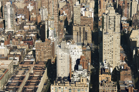 To use this stock image in your creative project, please select the size you need over to the right and click the "Add to Cart" button.
Your downloaded image will come with the Cutcaster watermark removed so don’t worry about the watermark you see on this page. New York City. stock photo, Aerial view of buildings in New York City. by Iofoto Images