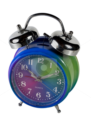 Alarm clock isolated with clipping path Alarm clock isolated with clipping path stock photo, Retro style alarm clock with bells on the top by RCarner Photography