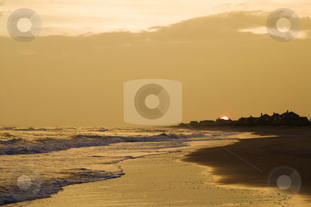 Golden beach at sunset. Golden beach at sunset. stock photo, Golden beach at sunset. by Iofoto Images
