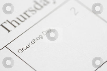 Groundhog Day. Groundhog Day. stock photo, Close up of calendar displaying Groundhog Day. by Iofoto Images