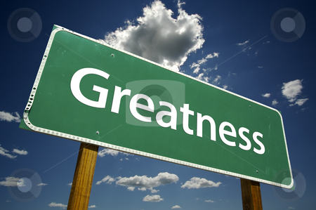 Greatness Road Sign Greatness Road Sign stock photo, Greatness Road Sign with dramatic clouds and sky. by Andy Dean