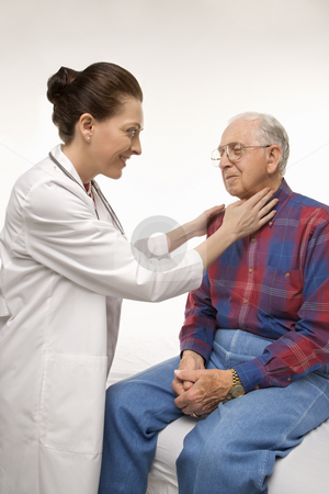 To use this stock image in your creative project, please select the size you need over to the right and click the "Add to Cart" button.
Your downloaded image will come with the Cutcaster watermark removed so don’t worry about the watermark you see on this page. Doctor checking man's pulse. stock photo, Mid-adult Caucasian female doctor checking an elderly Caucasian male's pulse. by Iofoto Images