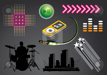 To use this stock image in your creative project, please select the size you need over to the right and click the "Add to Cart" button.
Your downloaded image will come with the Cutcaster watermark removed so don’t worry about the watermark you see on this page. Nightlife and music set stock vector clipart, Vector illustration set of nightlife and music elements. by Anna Violet