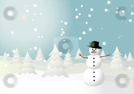 To use this stock image in your creative project, please select the size you need over to the right and click the "Add to Cart" button.
Your downloaded image will come with the Cutcaster watermark removed so don’t worry about the watermark you see on this page. Snowman stock vector clipart, Vector illustration of a snowman on a snowy field by Ivan Paunovic