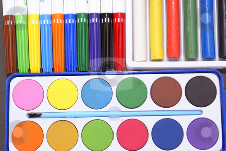 Accessories Accessories stock photo, Drawing aand painting ccessories as background by Jolanta Dabrowska