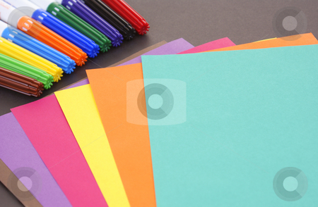 Accessories Accessories stock photo, Drawing accessories and sheet on black background by Jolanta Dabrowska