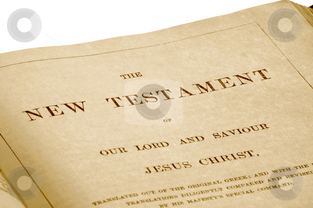 The New Testament in an antique bible printed in 1882. The New Testament in an antique bible printed in 1882. stock photo, The New Testament in an antique bible printed in 1882. by Stephen Rees