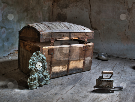 In the attic In the attic stock photo, HDR image of an ancient attic in some abandoned house. by Sinisa Botas