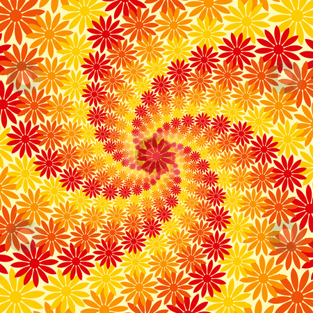 Flower Backgrounds on Red Orange And Yellow Flower Swirl Background Stock Vector Clipart