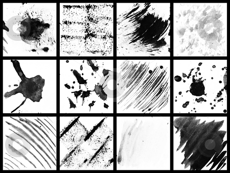 India Ink Splatter India Ink Splatter stock photo, A variety of real India ink splotches and splatters on paper. These make great art elements. Unlike vector format so there is more texture and detail. by Todd Arena