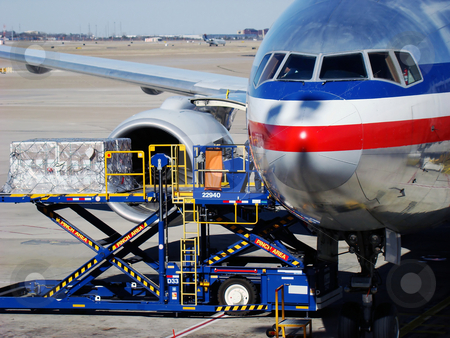 Air transportation Air transportation stock photo, Aircraft loading cargo at International airport. by Fernando Barozza