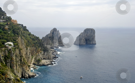 Capri coast line Capri coast line stock photo, Capri countryside viewed from high above looking down on the rocky coast line. by Robert Ranson