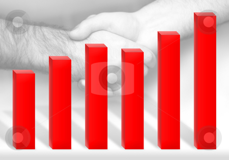 To use this stock image in your creative project, please select the size you need over to the right and click the "Add to Cart" button.
Your downloaded image will come with the Cutcaster watermark removed so don’t worry about the watermark you see on this page. Profit Chart Handshake stock photo, 3d chart illustration showing profits or growth - a successful business deal. by Todd Arena
