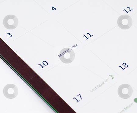 Mothers Day Calendar Mothers Day Calendar stock photo, Closeup view of a calendar showing mothers day in 2009 by Richard Nelson